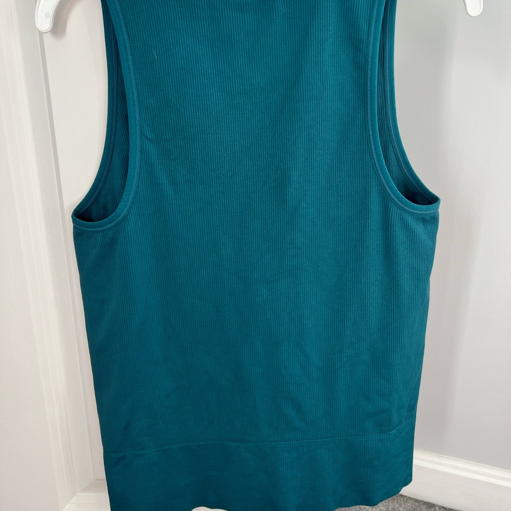Teal V-Neck Tank Top - Picture 2 of 3